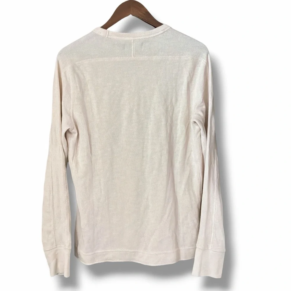 Banana Republic Ecru Crewneck Cotton Blend Double Knit Tee Size Small
